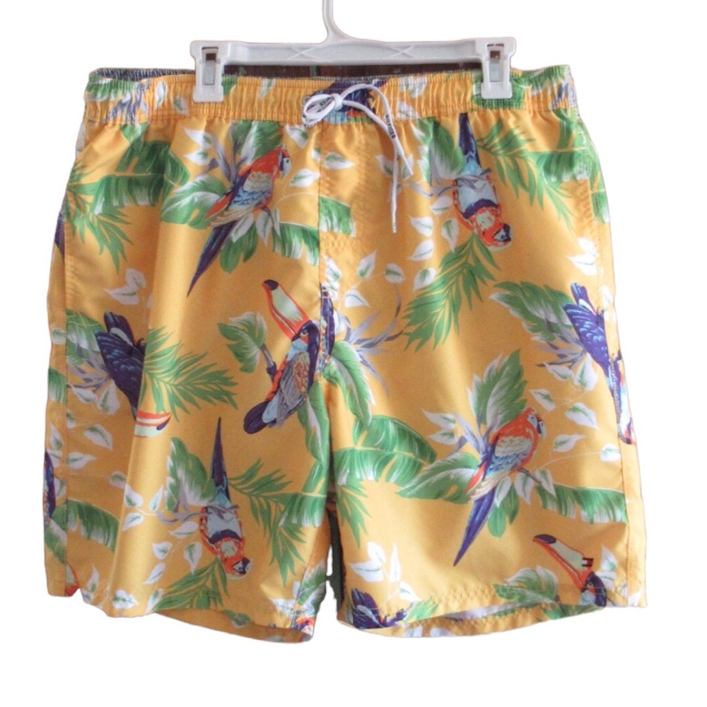 Tommy Hilfiger Tropical Parrot Swim Trunks – Yellow – Men’s XXL